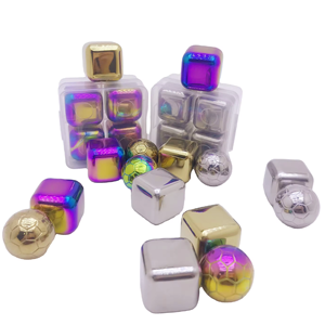 금속 재사용 라운드 사각형 스테인레스 스틸 골드 실버 바 액세서리 로얄 경례에 대 한 칵테일 아이스 큐브 위스키 돌 - Product Image 1