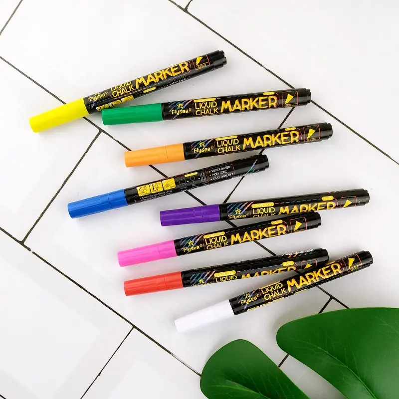 LED electronic fluorescent pen dedicated 1mm dustless advertising board pens color liquid chalk