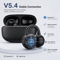 Auriculares TWS con Clip para Oreja y Logotipo Personalizado, BTV 5.4, Inalámbricos, de Oreja Abierta, Resistentes al Agua, para Deportes y Juegos, MOQ Bajo