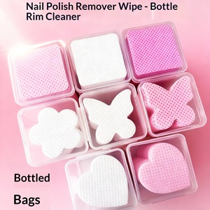 Tampons de coton pour le nettoyage des ongles, formes carrées, papillon, cœur - Dissolvant de <span class=keywords><strong>vernis</strong></span> à ongles, nettoyant pour colle à cils/bouches de flacons, emballage de base - Product Image 1