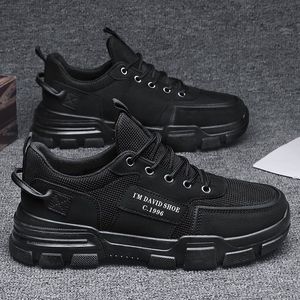 Chaussures de protection décontractées pour garçons YONGGE, respirantes en maille noire, pour l'hiver, le printemps et l'automne - Vêtements de travail tendance - Product Image 6