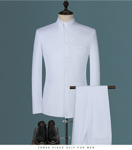 S6358F Envío Directo Otoño Traje Elegante de Tres Piezas con Cuello Alto <span class=keywords><strong>para</strong></span> Hombre de Negocios y Ocio, Estilo Juvenil y de Mediana Edad - Product Image 2