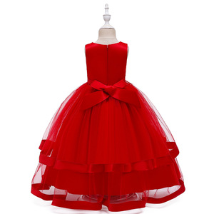 5019 Hochwertige Kinder Mädchen Kleidung Neueste Mode Ärmellose Puffy Party Kleider Hochzeit <span class=keywords><strong>Blumen</strong></span> Mädchen Kleid - Product Image 2