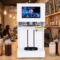 Machine de scellage automatique pour boîtes avec des boîtes en plastique PET et des couvercles en aluminium
