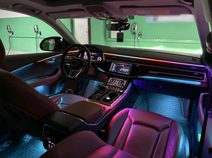 Kits d'éclairage d'ambiance pour voiture SJC Upgrade 64 couleurs pour <span class=keywords><strong>Audi</strong></span> Q8 2018-2024, accessoires de décoration de voiture, éclairage intérieur actif Symphony - Product Image 3
