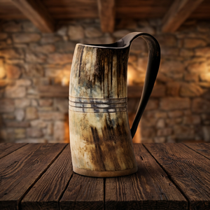 Best Selling B.S. INTERNATIONAL Lightweight Portable <b>Reusable</b> Eco-Friendly Polished Cow Ox Viking Horn Beer <b>Mugs</b> Engraved Logo - Product Image 1