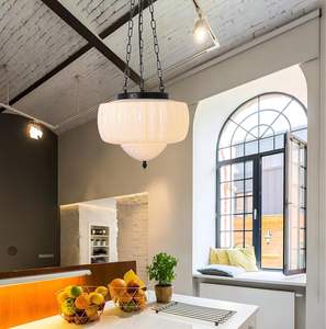 Grande Suspension en Verre de Lait Blanc Mid Century Modern <span class=keywords><strong>Schoolhouse</strong></span> Plafonnier Vintage Lustre lampe - Product Image 3