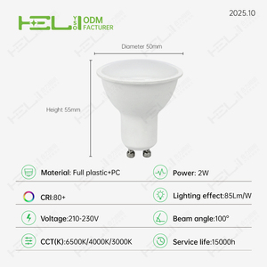 Lampu Sorot <span class=keywords><strong>LED</strong></span> Performa Tinggi GU10 2W+10%-15% 85Lm/W 210-230V Lampu <span class=keywords><strong>LED</strong></span> - Product Image 3