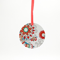 Ornement de Noël en aluminium vierge Topjlh, directement de l'usine, pour sublimation, boule métallique plate en gros pour transfert thermique