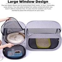 Clôture pliable pour animaux de compagnie d'intérieur, gain de place, compartiment intégré pour litière, cage pour chat, portable, facile à ranger, respirante, imperméable