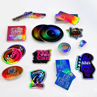 Autocollants décoratifs 3D holographiques découpés en vinyle épais avec logo personnalisé pour lunettes, bagues, boucles d'oreilles, adhésif puissant, design transparent