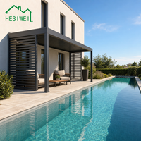 Store banne latérale HESIWEI pour pergola à lames en aluminium, écran zippé pour l'extérieur, protection de l'intimité