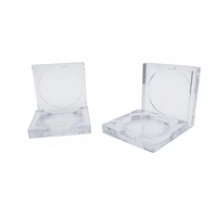 Boîte compacte transparente carrée YanXing pour poudre libre, en plastique ABS, emballage vide pour fard à joues et illuminateur, compartiment unique