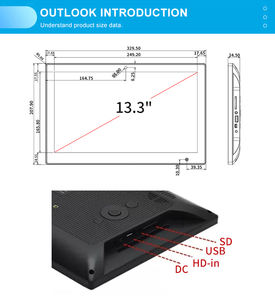 13 pouces ultra large mince tv moniteur publicitaire lecteur vidéo vertical écran lcd écrans <span class=keywords><strong>pour</strong></span> le magasin de détail - Product Image 6