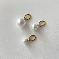 eManco Dropshipping – Lot de 3 breloques DIY en perles de culture d'eau douce avec anneaux de jonction en acier inoxydable pour colliers et boucles d'oreilles pour femmes