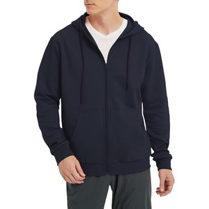 Sudadera con capucha ligera con cremallera para hombre FOXA, sudadera de manga larga, chaqueta básica deportiva de corte ajustado con bolsillos - Product Image 1