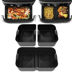 Molde y bandeja de silicona Pietuley más grandes para freidora de aire Ninja AF500EU/<span class=keywords><strong>COSORI</strong></span>, aptos para lavavajillas - Product Image 2