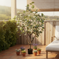 Arbre d'eucalyptus artificiel en plastique hautement réaliste pour la décoration intérieure, plantes artificielles durables, décorations de mariage et de fête