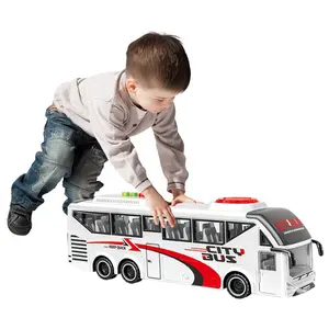 1:16 Friction City Bus Model Toy With Light The Door Can Open City Life Toy Bus Simulation Bus Toy For Kids Adults