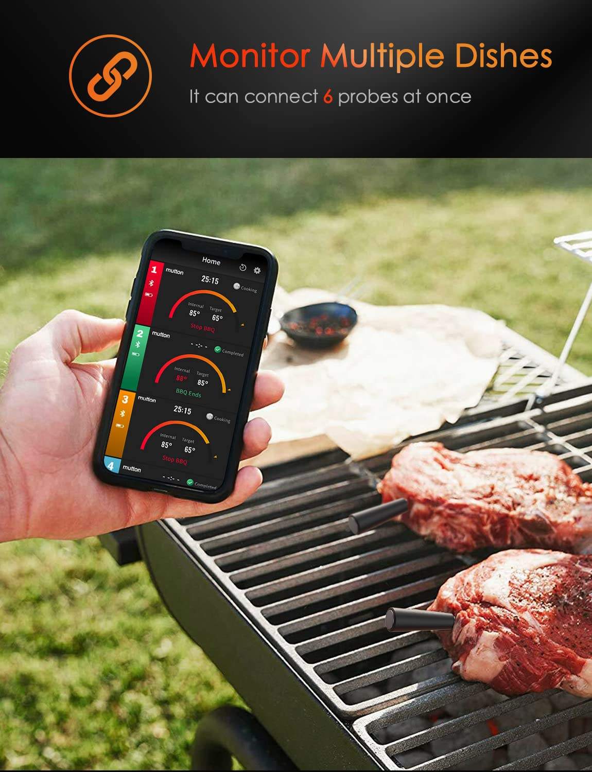 Bluetooth Meat Thermometer Thermopro Bbq App Thermopro Tp20 Grill