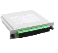 Feuille de données de séparateur de fibre optique PLC bidirectionnelle 8 ports SC/UPC 1*8 pour réseau 4G