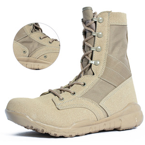 DF22 Men Tactical <b>Boots</b> Canvas Waterproof Outdoor All Seasons High Top <b>Hiking</b> <b>Boots</b> Beige - Product Image 1