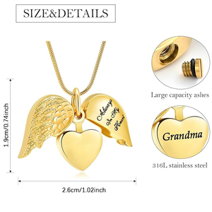 Joyería de cremación para cenizas Corazón Urna Collar Colgantes Cenizas para Mujeres Hombres Recuerdo familiar Memorial Hueso Ceniza Colgante - Product Image 2