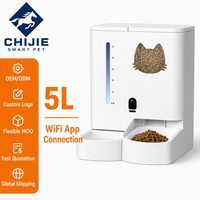 Comedero Inteligente para Mascotas con Dispensador de Agua 2 en 1, Tanque de Comida de 5L, Tanque de Agua de 4L, Control por Aplicación WiFi, Control Remoto Blanco para Perros y Gatos