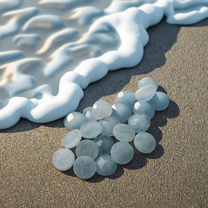 天然サンタマリアアクアマリンルースストーンファセットラウンドブルー宝石カットルースアクアマリン - Product Image 1