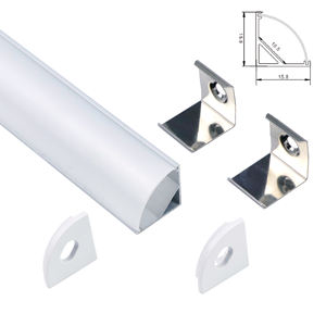 Profilo in alluminio a led ad angolo di <span class=keywords><strong>90</strong></span> gradi di alta qualità con coperchio diffusore per luce di striscia - Product Image 1