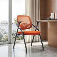 Chaise de formation au design moderne, en tissu, avec roulettes en PP, chaise de bureau en maille, pliable, réglable en hauteur, dossier ouvert