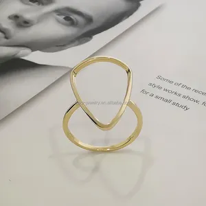 Custom Jewelry AU585 14k Real Yellow Gold Personality Finger Ring Simple Design Fine Jewelry Good Quality