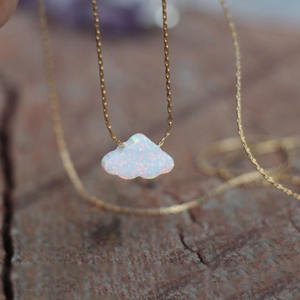 Yfn 925เครื่องประดับเงินสเตอร์ลิงสำหรับผู้หญิงสร้อยคอโอปอลเมฆสีขาวยาว16 + 2นิ้วจากร้าน Yfn - Product Image 6