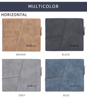 Portefeuille homme Baellerry en cuir, court, multi-cartes, avec blocage anti-vol et poche à monnaie zippée