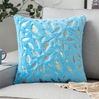 Housse de coussin en velours 43*43CM, housse de coussin personnalisée avec logo, style européen, bronzage, jeté de canapé, décoration intérieure, polyester, vente en gros, jaune tissé