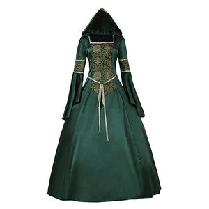 Vestido gótico medieval de vampiro para mujer, disfraz elegante de manga larga negra, fiesta de Halloween, cosplay, juego de rol - Product Image 2