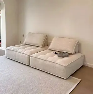 Sofá de cuero italiano Sofá moderno Sofás de sala de estar Cuero Respaldo alto Cómodo Sofá de uso doméstico