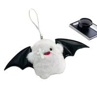 Porte-clés en peluche fantôme démon mignon et effrayant, jouet en peluche monstre mignon, breloque de téléphone, breloque amusante pour sac à dos de couple, pendentif porte-clés, cadeau