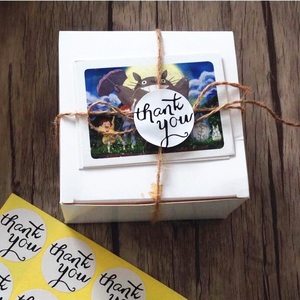 100 pz/pacco circolare grazie adesivo bianco e adesivo Kraft adesivo per la cottura adesivi per etichette regalo divertente lavoro fai da te spedizione gratuita - Product Image 5