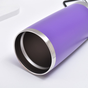 Bouteille isotherme en acier inoxydable 30oz (ou 20oz) avec paille rabattable, finition mate Macaron, vierge pour sublimation, avec poignée, pour sport - Product Image 2