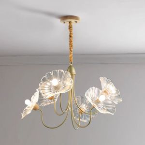 โคมไฟระย้าสไตล์วินเทจแบบญี่ปุ่น ดีไซน์ฝรั่งเศส พร้อมใบโพธิ์แก้ว สำหรับห้องนั่งเล่น ห้องนอน ห้องทำงาน ห้องรับประทานอาหาร ใช้พลังงานไฟฟ้ากระแสสลับ - Product Image 2