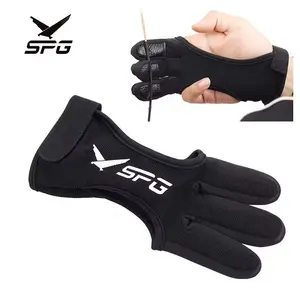 Gants de tir à l'arc SPG 3 doigts, protège-pouce recourbé, ensemble d'arc et de flèche réglables, équipement de bras de protection fait à la main