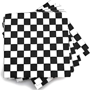 DAMAI Black White Checkered Flag <b>Disposable</b> Paper Plates Racing Theme Party <b>Tableware</b> Set Boys Two Fast Birthday Race Car Party - Product Image 3