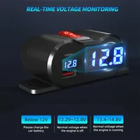 Adaptateur de chargeur de voiture PD Quick 3.0 120W, allume-cigare, charge rapide, ports USB-A/USB-C, OLIVER, compatible 12/24V, voltmètre marche/arrêt