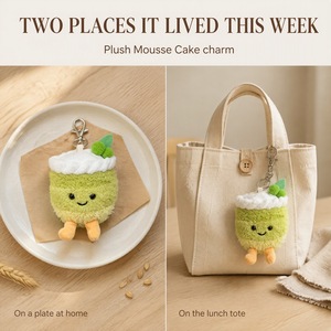 Peluche Gâteau Mousse Vert Sur Mesure en Velours Cristal avec Intérieur Rembourré, Ornement de Crèche, Cadeau pour Invités de Fête, Prix du Tirage au Sort - Product Image 2