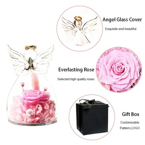 San valentino regali conservati angelo rosa statuetta Rose in vetro per la mamma moglie regali di nozze - Product Image 5