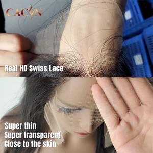 最便宜的人发假发达卡孟加拉国，耳朵天然头皮花边前假发 - Product Image 3