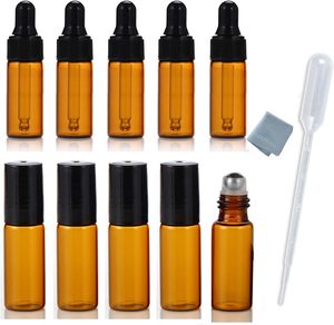 Transparent Amber Glass Essential Oil Serum Eye Drop <b>Sample</b> <b>Bottles</b> Hot Stamping Screw/Dropper Cap 1ml/2ml/3ml/5ml Capacities - Product Image 1
