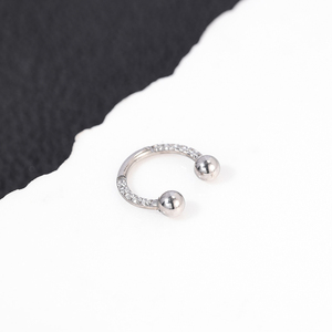 G23 Titan Mũi xuyên vàng bạc vách ngăn mũi nhẫn <span class=keywords><strong>6mm</strong></span> 8mm đá quý móng ngựa tròn Barbell piercing đồ trang sức - Product Image 6