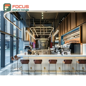 Durable Coffee Display Cabinet Laminate Wood Finish Coffee Bean Display Area Commercial Cafe Cabinet - Product Image 3